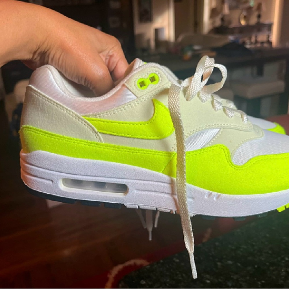 Nike Air Max 1 Sea Glass and Volt Sneakers